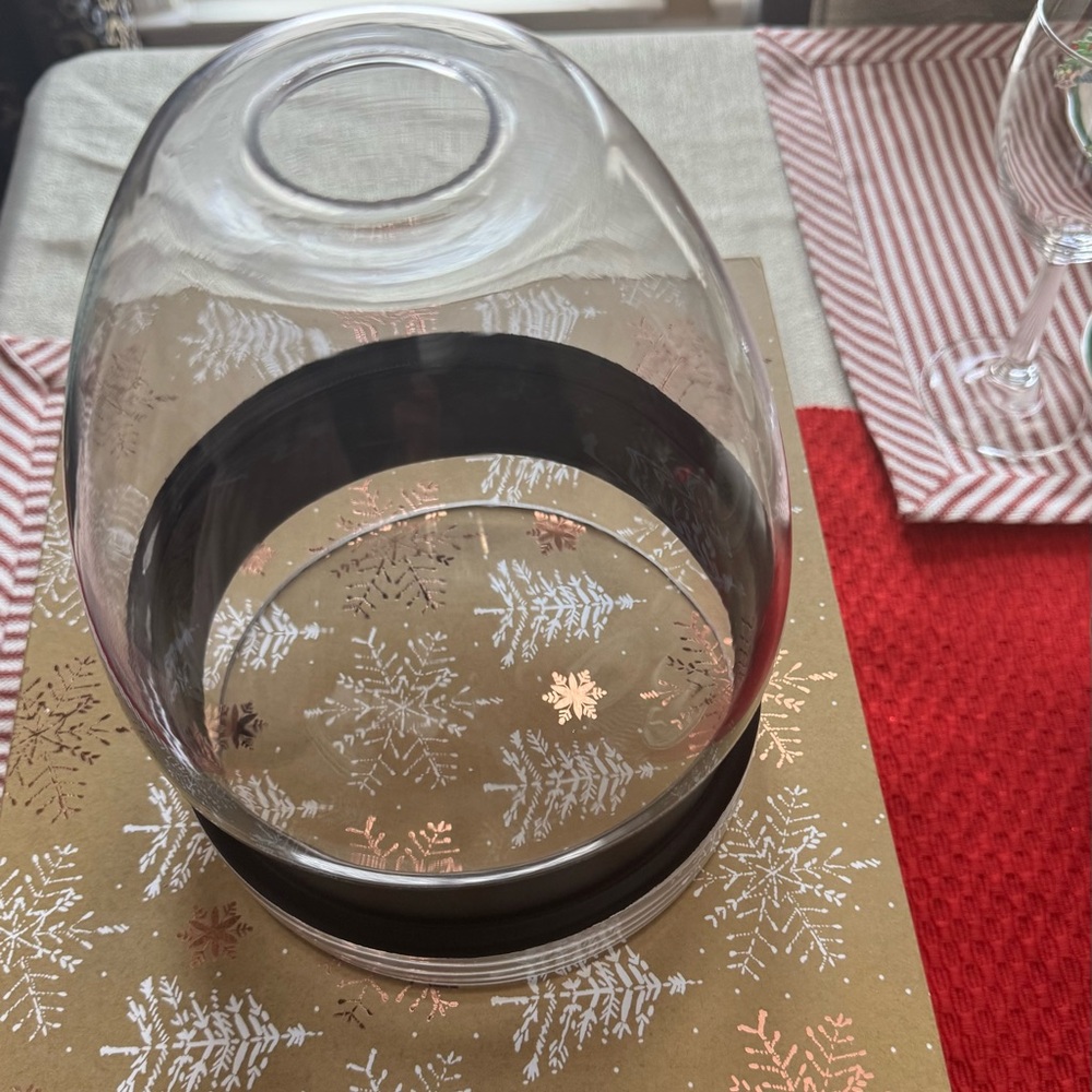 Kirklands Glass Globe for lamp with Black Base originally with floor lamp set